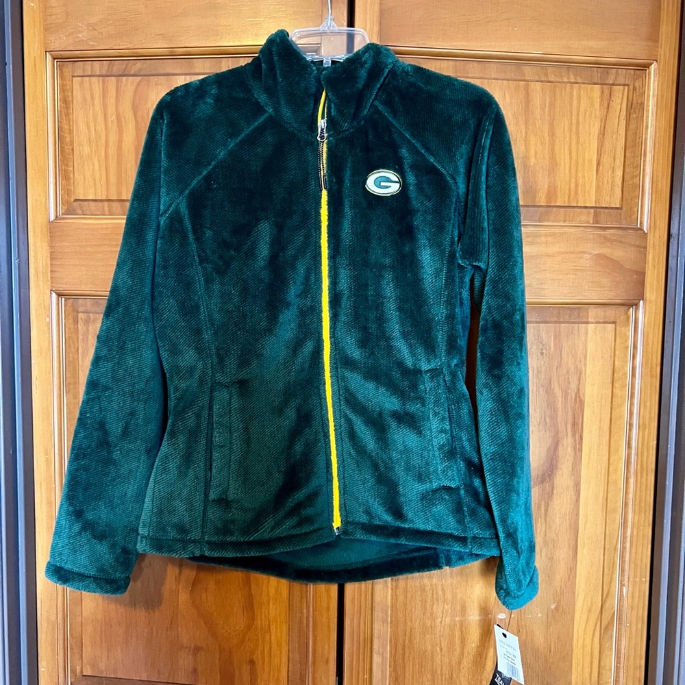 NFL Women's Green Bay Packers Fleece Teddy Jacket, Size Medium